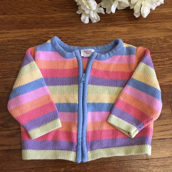 SOLD Talbots Kids rainbow stripe sweater 12 mo - Picture 4 of 6